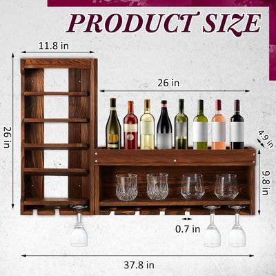 Estante de armazenamento de exibição de vinhos moderno e chique com porta-glass Stemware