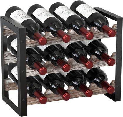 Design funcional Receptor de vinho de madeira multifuncional para garrafas de álcool