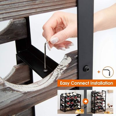 Design funcional Receptor de vinho de madeira multifuncional para garrafas de álcool