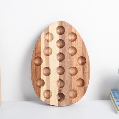 Ferramentas de impressão de ovos em tela de seda bandeja de ovos de madeira para cozinha e armazenamento na geladeira