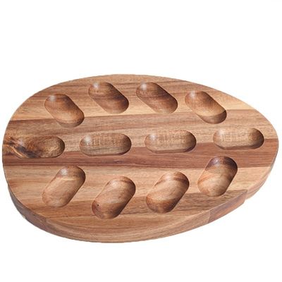 Ferramentas de impressão de ovos em tela de seda bandeja de ovos de madeira para cozinha e armazenamento na geladeira