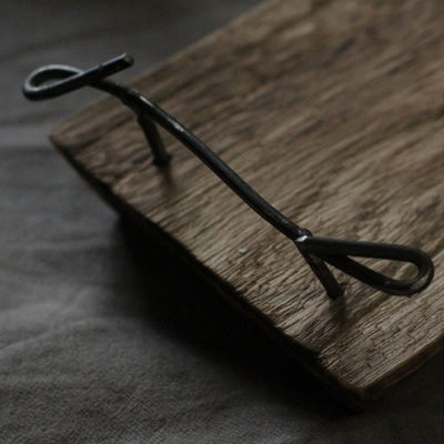 Caixa de serviço de madeira natural rústica com alças metálicas OEM ODM aceito