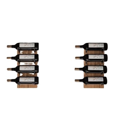 Estante de vinho de madeira montado na parede para exibição de parede Brackets pretos Armazenamento de garrafas personalizado 8
