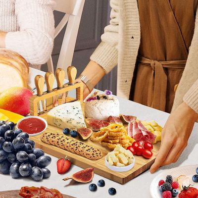 Facas de queijo de aço inoxidável Quadro de queijo de bambu