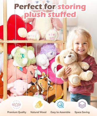 Sala de estar Caixa de animais recheada de madeira Caixa de brinquedos extra grande para crianças Sala de brinquedos de creche Armazenamento