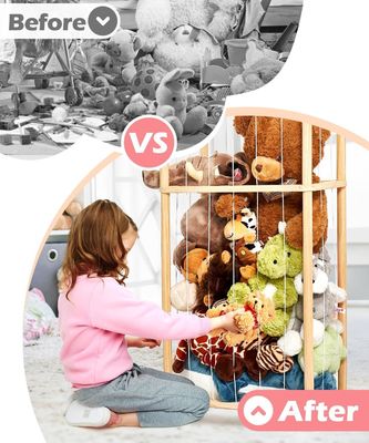 Sala de estar Caixa de animais recheada de madeira Caixa de brinquedos extra grande para crianças Sala de brinquedos de creche Armazenamento
