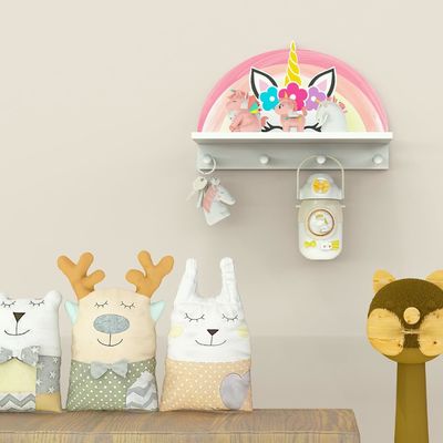 Prateleira e Ganchos Flutuantes Multifuntcionais Capacetes para Crianças Decoração do Quarto das Meninas