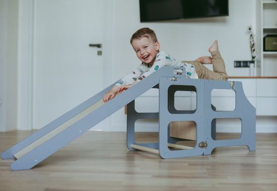 Correios Embalagem Sala de estar Torre de cozinha 3in1 Slide de mesa de tabuleiro dobrável para crianças