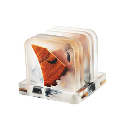 Eco Friendly Custom Crystal Resin Cup Coasters no mais recente estilo clássico / pós-moderno