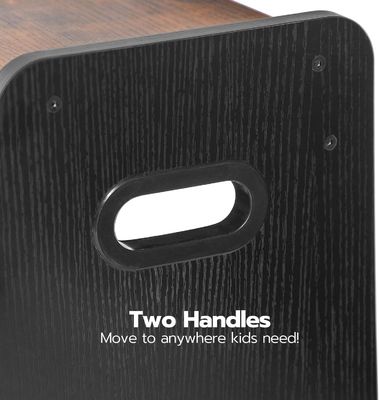 Logotipo personalizado Rustico Marrom Two Step Balcão de criança com alças Móveis para casa