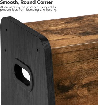 Logotipo personalizado Rustico Marrom Two Step Balcão de criança com alças Móveis para casa