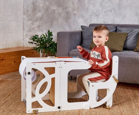 7 em 1 Cabrio Tabela de torre para crianças com apoio de cadeira Melhorar a aprendizagem e diversão na cozinha