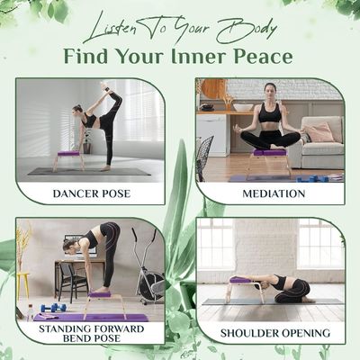 Embalagem de correio Y Banco de cabeça de yoga de madeira para fortalecimento do núcleo nos exercícios de yoga