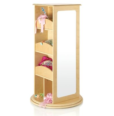 Jogos de Fim de Crianças Rotação de Vestuário de Armazenamento com 2 Espelhos e Ganchos em Design Moderno