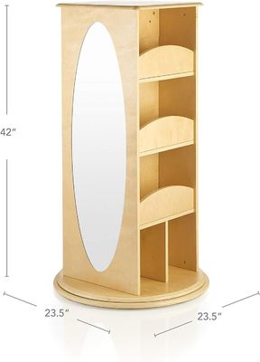Jogos de Fim de Crianças Rotação de Vestuário de Armazenamento com 2 Espelhos e Ganchos em Design Moderno