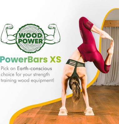 Barras de paralelettes de madeira PowerBars para exercícios físicos internos Treinador de mão durável