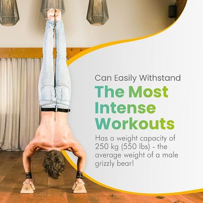 Barras de paralelettes de madeira PowerBars para exercícios físicos internos Treinador de mão durável