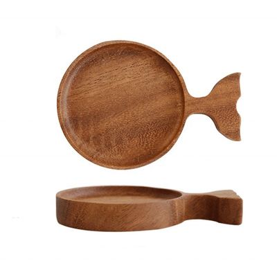 Estilo minimalista Acacia Walnut Beech Coaster de madeira para xícara de café de design personalizado