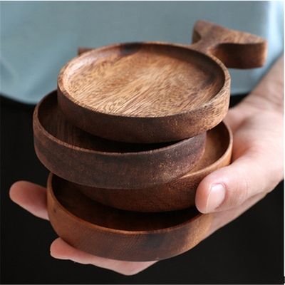 Estilo minimalista Acacia Walnut Beech Coaster de madeira para xícara de café de design personalizado