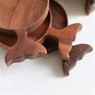 Estilo minimalista Acacia Walnut Beech Coaster de madeira para xícara de café de design personalizado