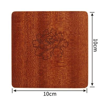 All-Season Square Shape Sapele Coaster de madeira para beber chá de taça personalizado