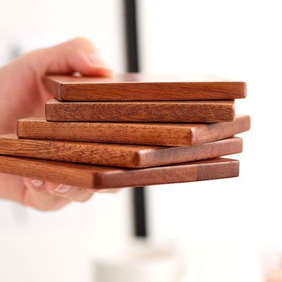 All-Season Square Shape Sapele Coaster de madeira para beber chá de taça personalizado