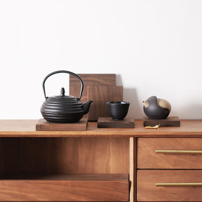 Custom Square Walnut Blank Coaster de Madeira para Snack de Alto Grau e bandeja de chá