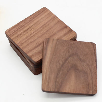 Logotipo personalizado Acceptável Walnut Cherry Wood Coaster para estilo de design minimalista ecológico