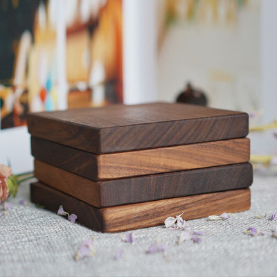 Logotipo personalizado Acceptável Walnut Cherry Wood Coaster para estilo de design minimalista ecológico