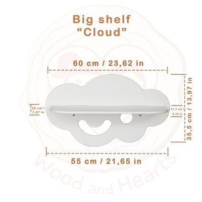 Eletrodomésticos Crianças Armazenamento de brinquedos Decoração de quarto Preppy Forma de nuvem Criança flutuante Prateleiras em chamas