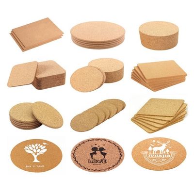 Acessórios de decoração de mesa devem ter Eco-friendly Madeira Cup Mat Custom Cork Coasters