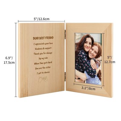 Quadro de fotos de casais de madeira com texto personalizado gravado a laser personalizado