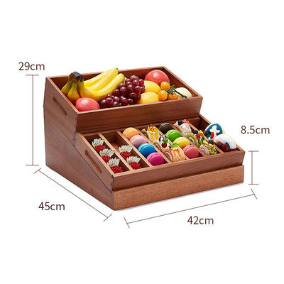Pão de madeira multifuncional Frutas Plantas Caixa de armazenamento de alimentos Caixa de exibição de pão 20x20x30cm