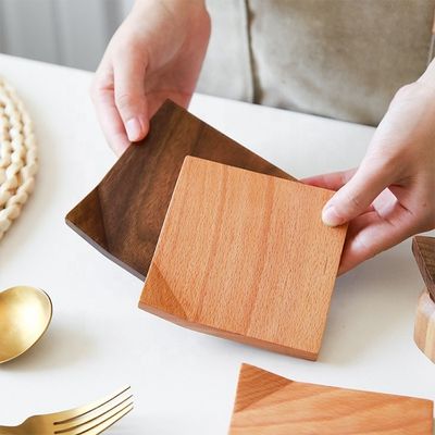 Irregular Eco-Friendly Waterproof Coffee Cup Coaster Sustentável Beech Cup Mat de Madeira