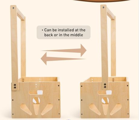 Cadeira de chuveiro para bebê de madeira armazenada Função de armário poupar espaço Cadeira de armazenamento para bebê