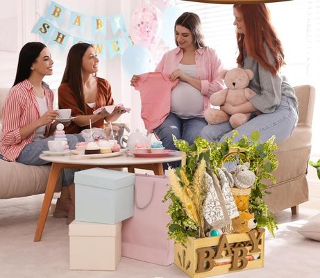 Cadeira de chuveiro para bebê de madeira armazenada Função de armário poupar espaço Cadeira de armazenamento para bebê