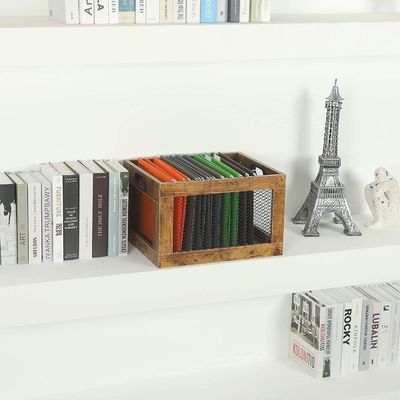 Detentor de registro de madeira para armazenamento Classic Cube Record Organizer Armazenamento Como seu pedido