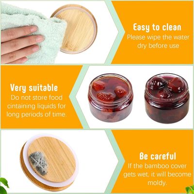 Coberturas de latas de bambu reutilizáveis para frascos de madeira à prova de crianças e logotipo personalizado