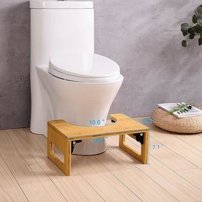 Stock Design Cor Natural Custom Collapsible Poop Stool 7 polegadas Banheiro de bambu