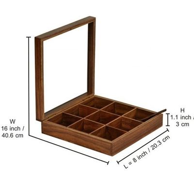 Caixa de especiarias de madeira retangular com acabamento antigo e tamanho personalizado