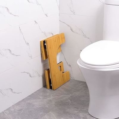 Stock Design Cor Natural Custom Collapsible Poop Stool 7 polegadas Banheiro de bambu