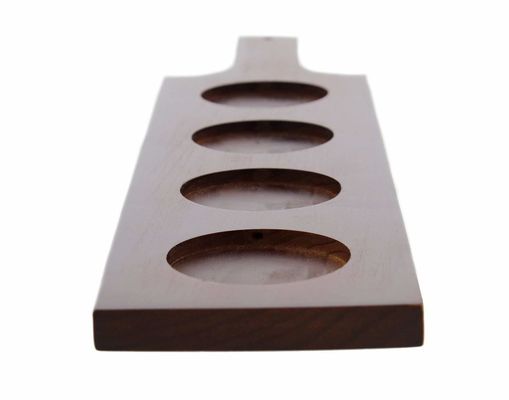 Paddle de degustação de cerveja de madeira personalizada com bandeja de suporte de vidro certificado FSC