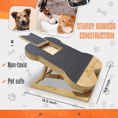 Tabela de raspagem de unhas de cão com caixa de guloseimas Pad de raspagem em forma de osso de cão para patas de unhas