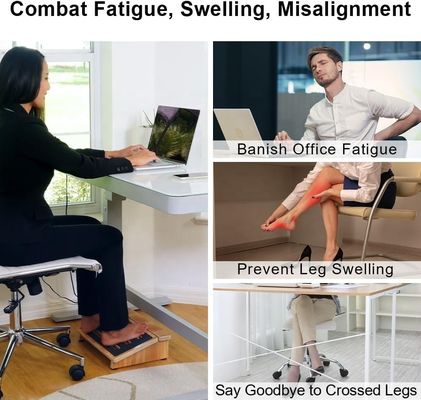 Tabuleiro ergonômico de madeira para apoio à postura sob a secretária em cadeiras domésticas e de escritório