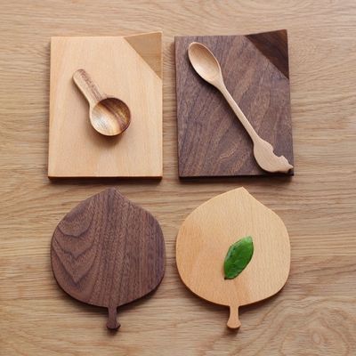 Subterrâneas de madeira de abóbora em forma de folha ecológica para bebidas quentes