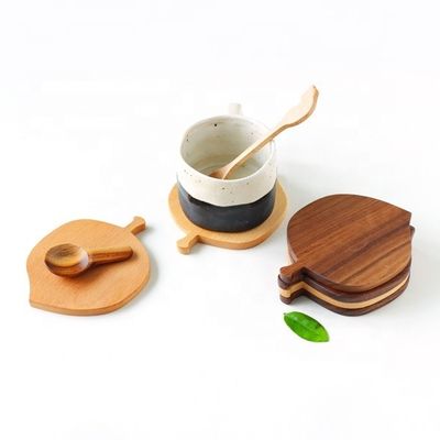 Logotipo personalizado aceitável gravura a laser coaster de madeira para personalizado taça de café