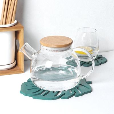 Desenho de Moda Irregular Madeira Ambiental MDF Copo Coasters Green Leaf Cactus Cup Mat Decoração Mat