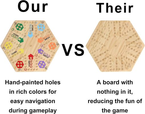 Jogo de tabuleiro de madeira de mármores de dois lados de carvalho sólido de alta quantidade com logotipo personalizado