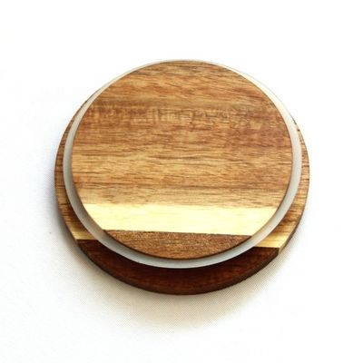 FSC Certified Acacia Wooden Cover Glass Candle Jars for Easy Opening and FSC Certificate (Certificado FSC) Jarrões de vela de vidro com tampa de madeira para fácil abertura e certificado FSC