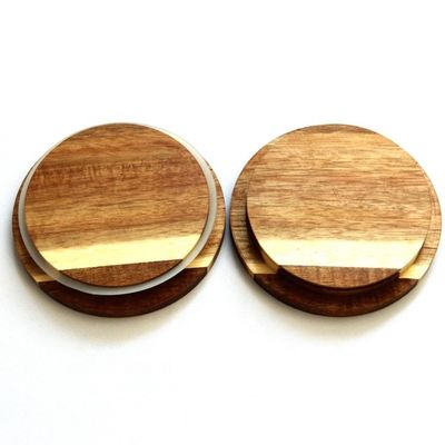 FSC Certified Acacia Wooden Cover Glass Candle Jars for Easy Opening and FSC Certificate (Certificado FSC) Jarrões de vela de vidro com tampa de madeira para fácil abertura e certificado FSC